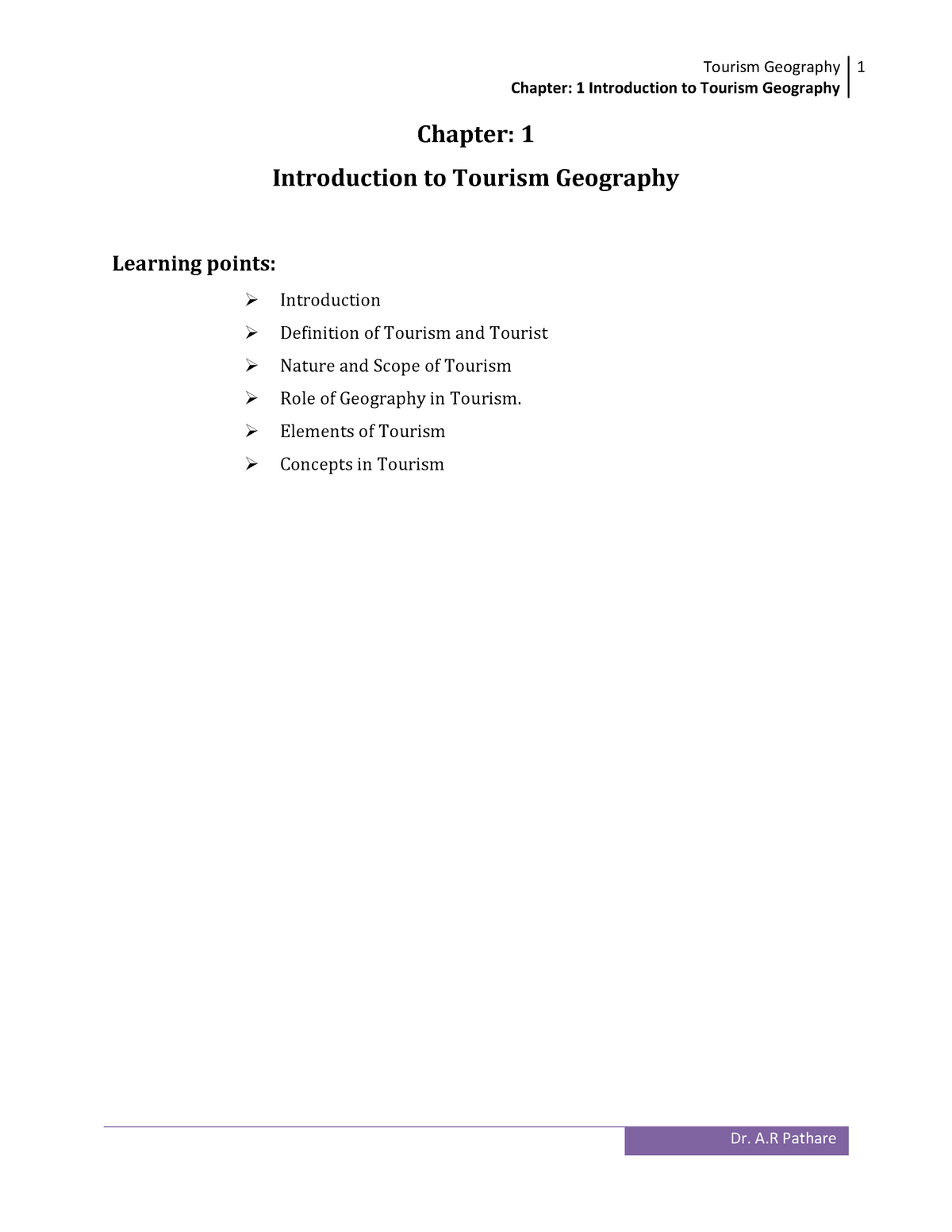 tourism geography essay