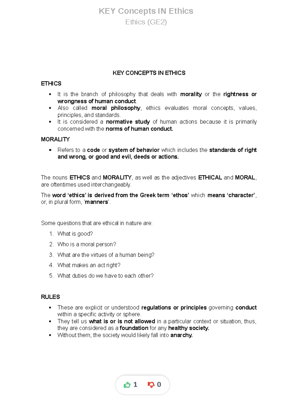 Key-concepts-in-ethics compress - KEY Concepts IN Ethics Ethics (GE2 ...