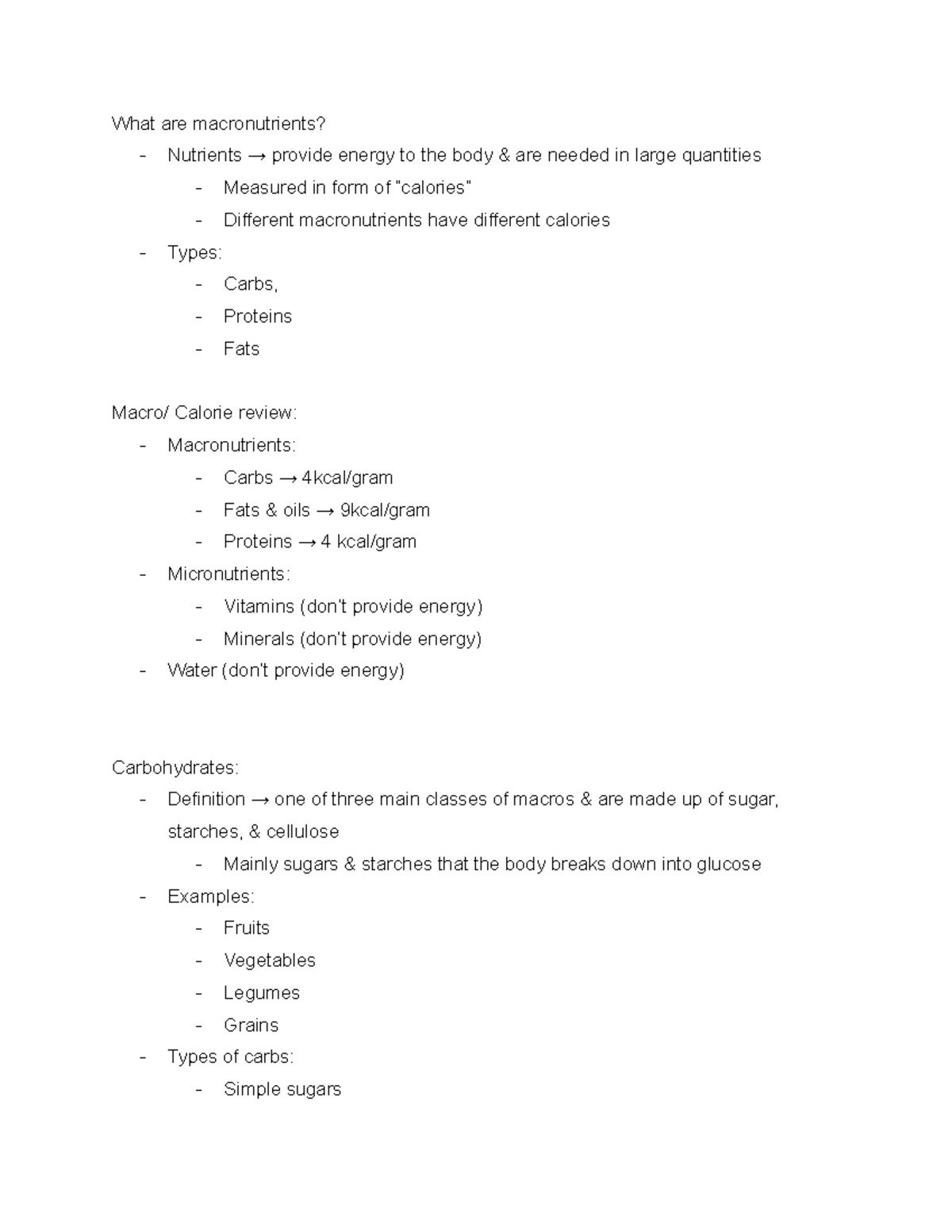 Week 3 Carbs Fats Proteins Nurs 495 Palliative Care In The Studocu