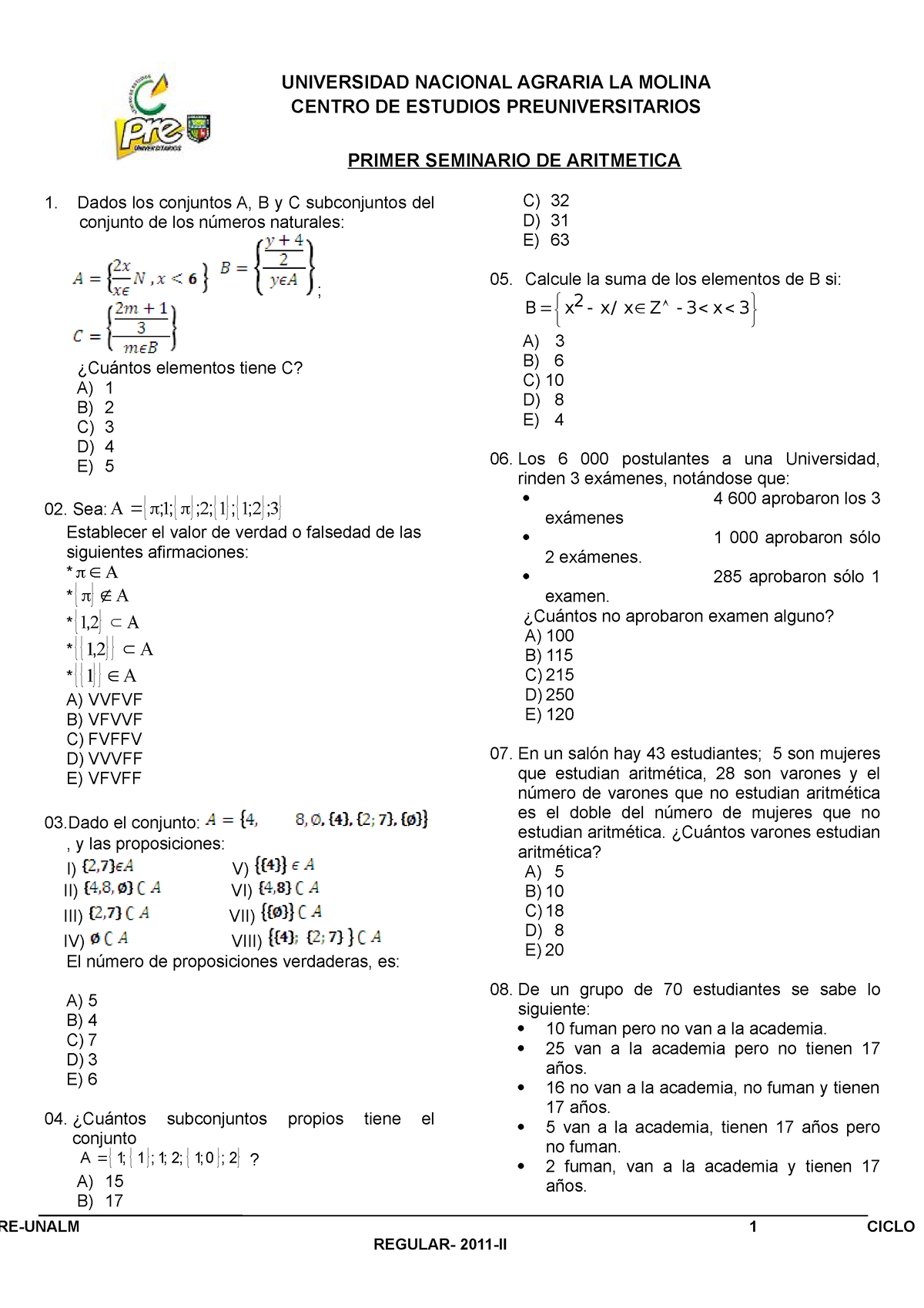 ARI SEMI1 2011-II - SON MATERIALES MUY BUENOS - PRIMER SEMINARIO DE ...