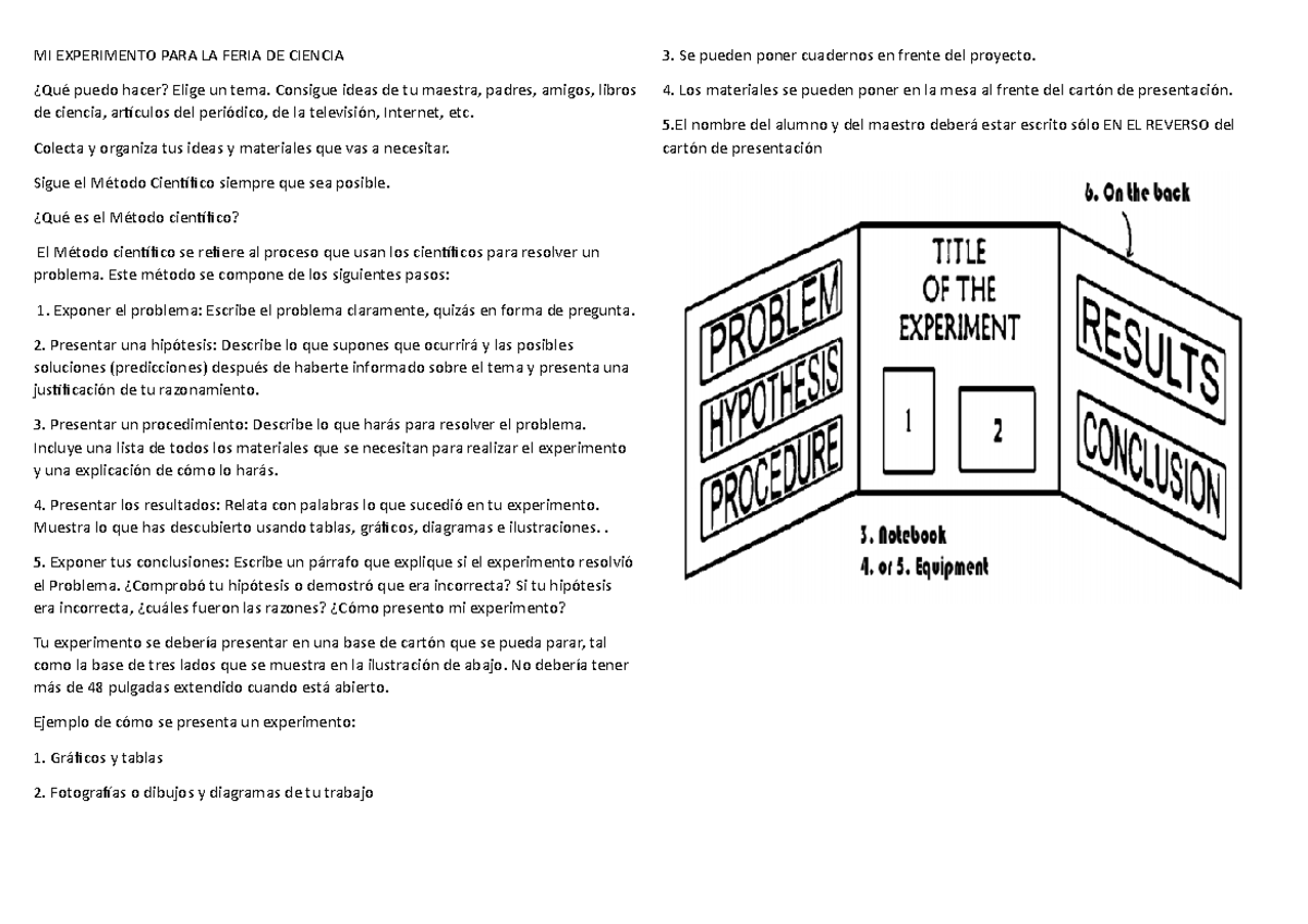MI Experimento PARA LA Feria DE Ciencia - MI EXPERIMENTO PARA LA FERIA