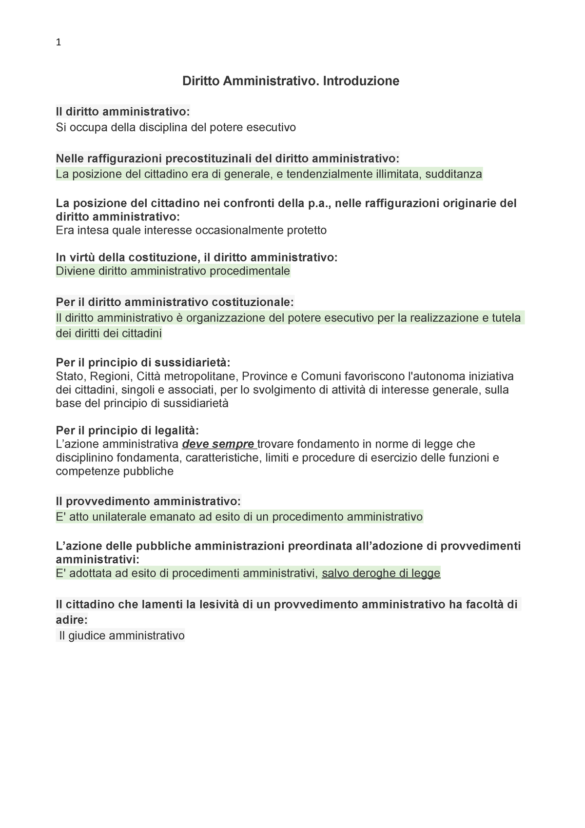 Diritto Amministrativo - Introduzione Il Diritto Amministrativo: Si ...