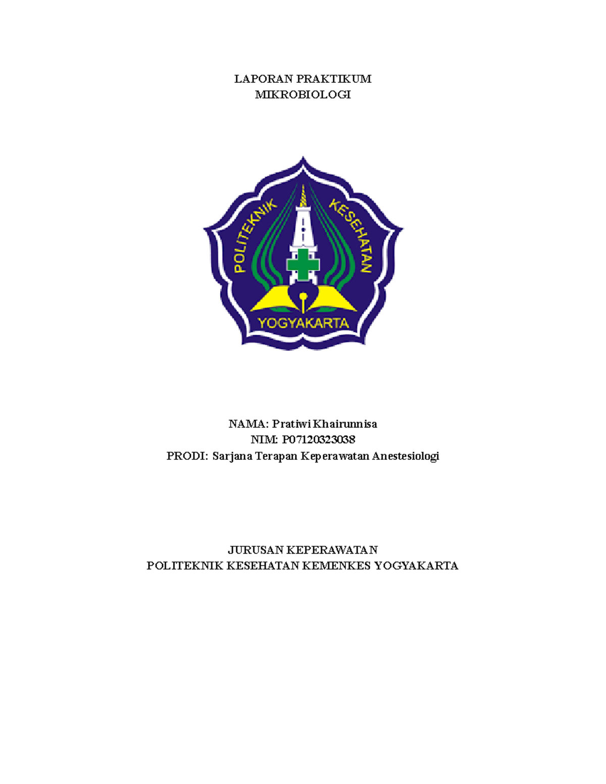 Laporan Praktikum MIkroba pada Pangan - LAPORAN PRAKTIKUM MIKROBIOLOGI