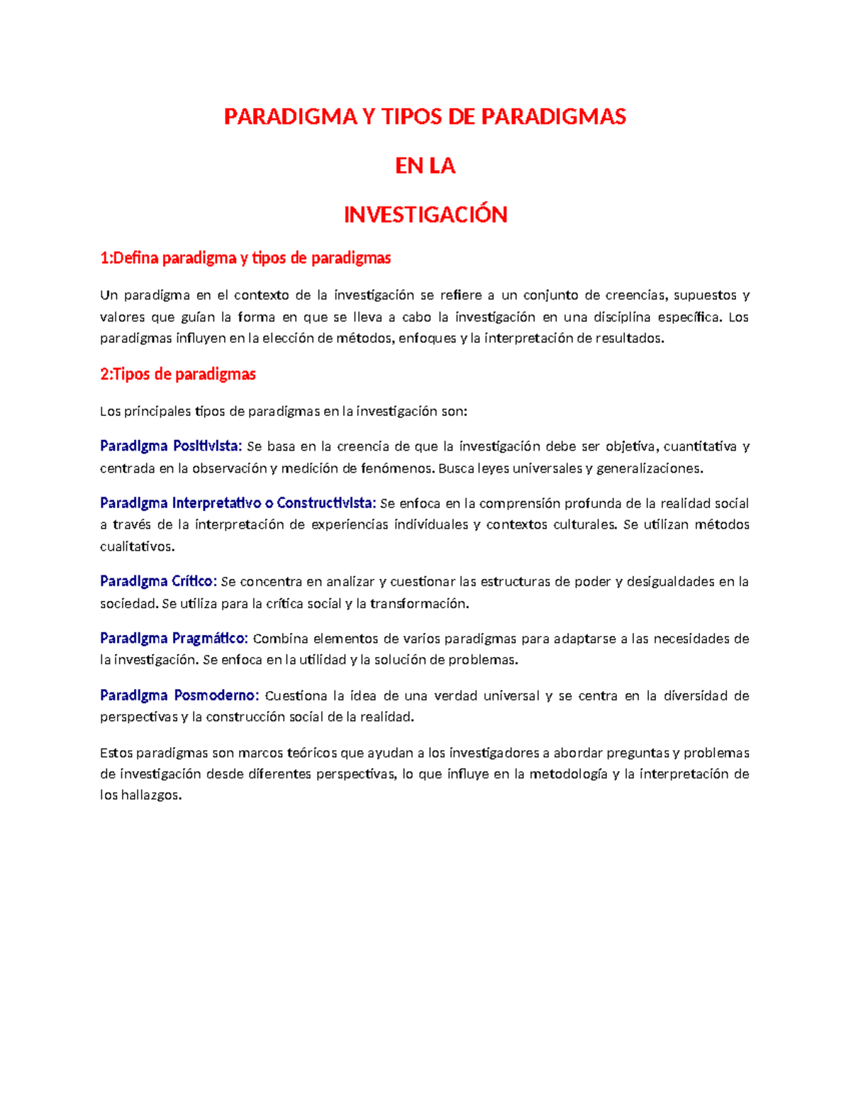 Paradigma Y Tipos DE Paradigmas - PARADIGMA Y TIPOS DE PARADIGMAS EN LA ...