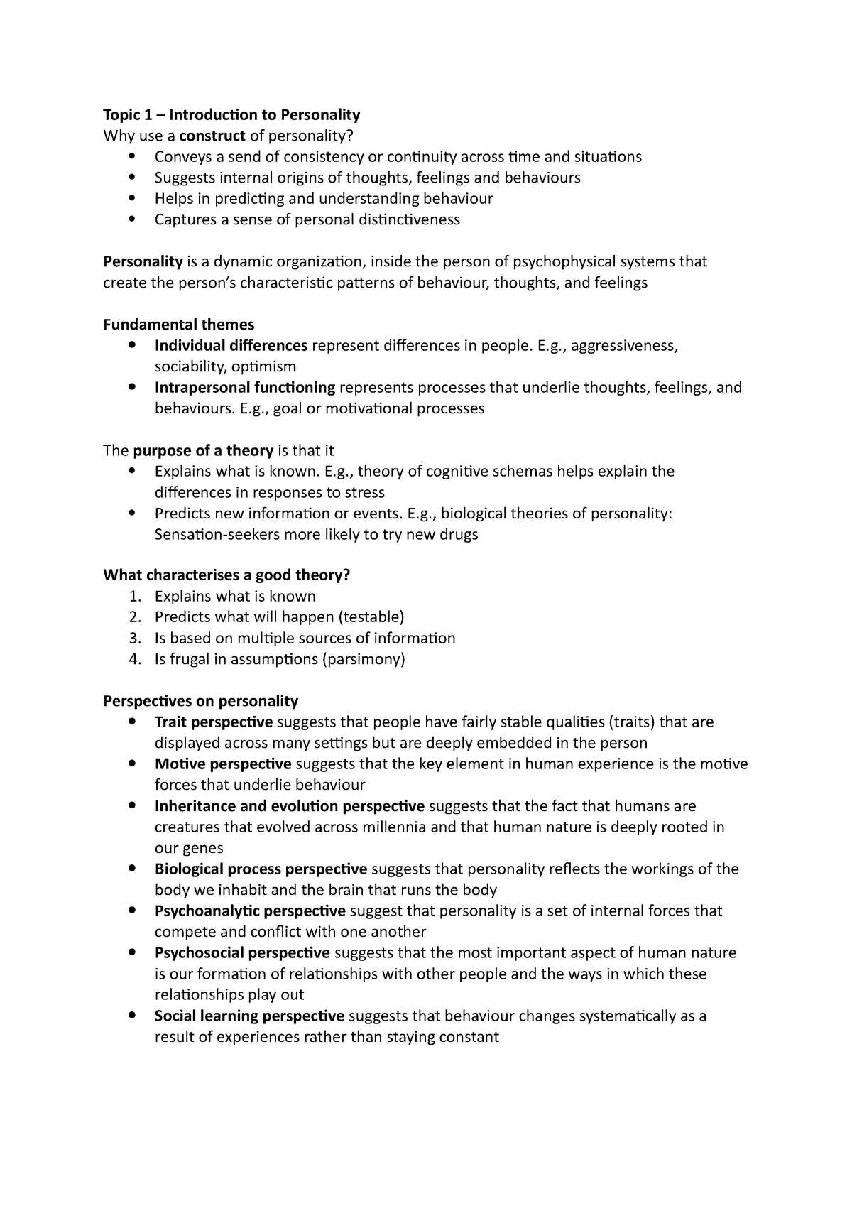 psychology personality assignment pdf