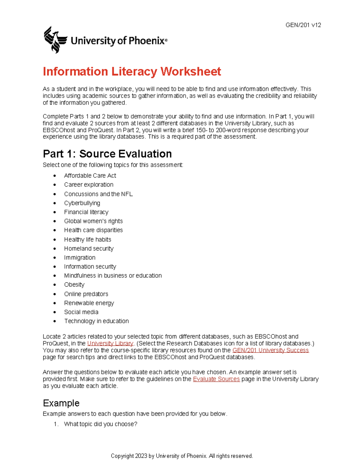 Information+Literacy+Worksheet GEN/201 v Information Literacy