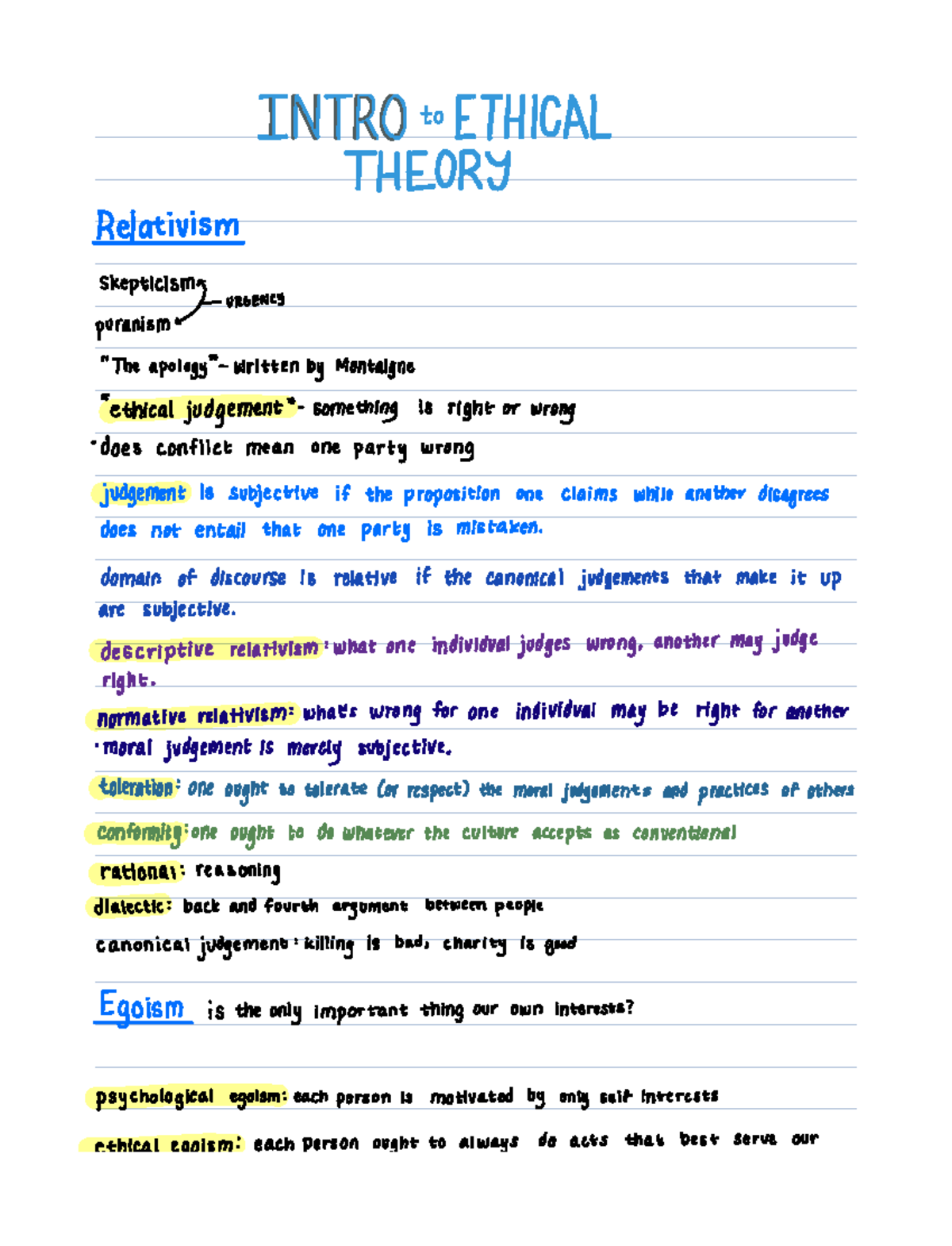 ethical theory argumentative essay