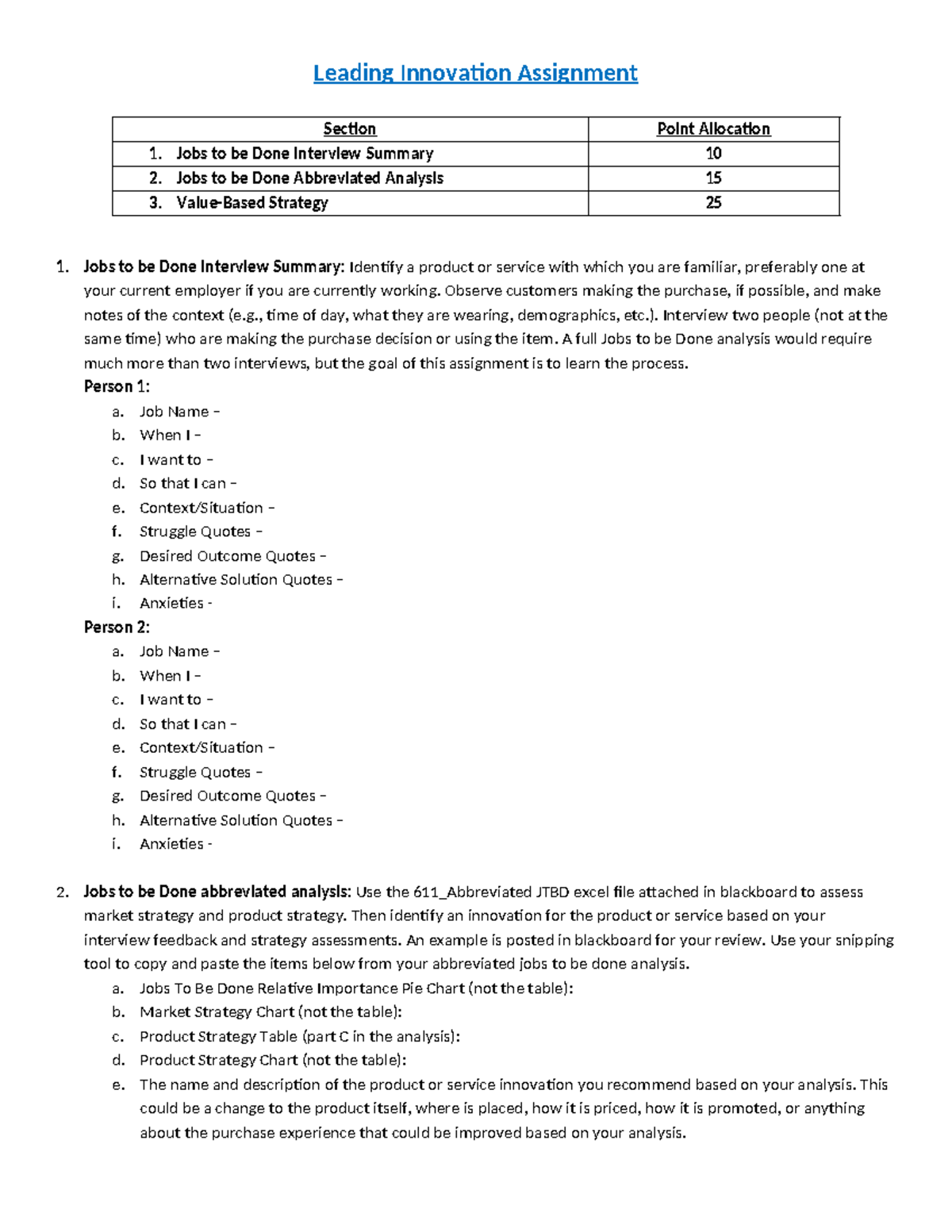 Assignment Leading Innovation - Leading Innovation Assignment Section ...