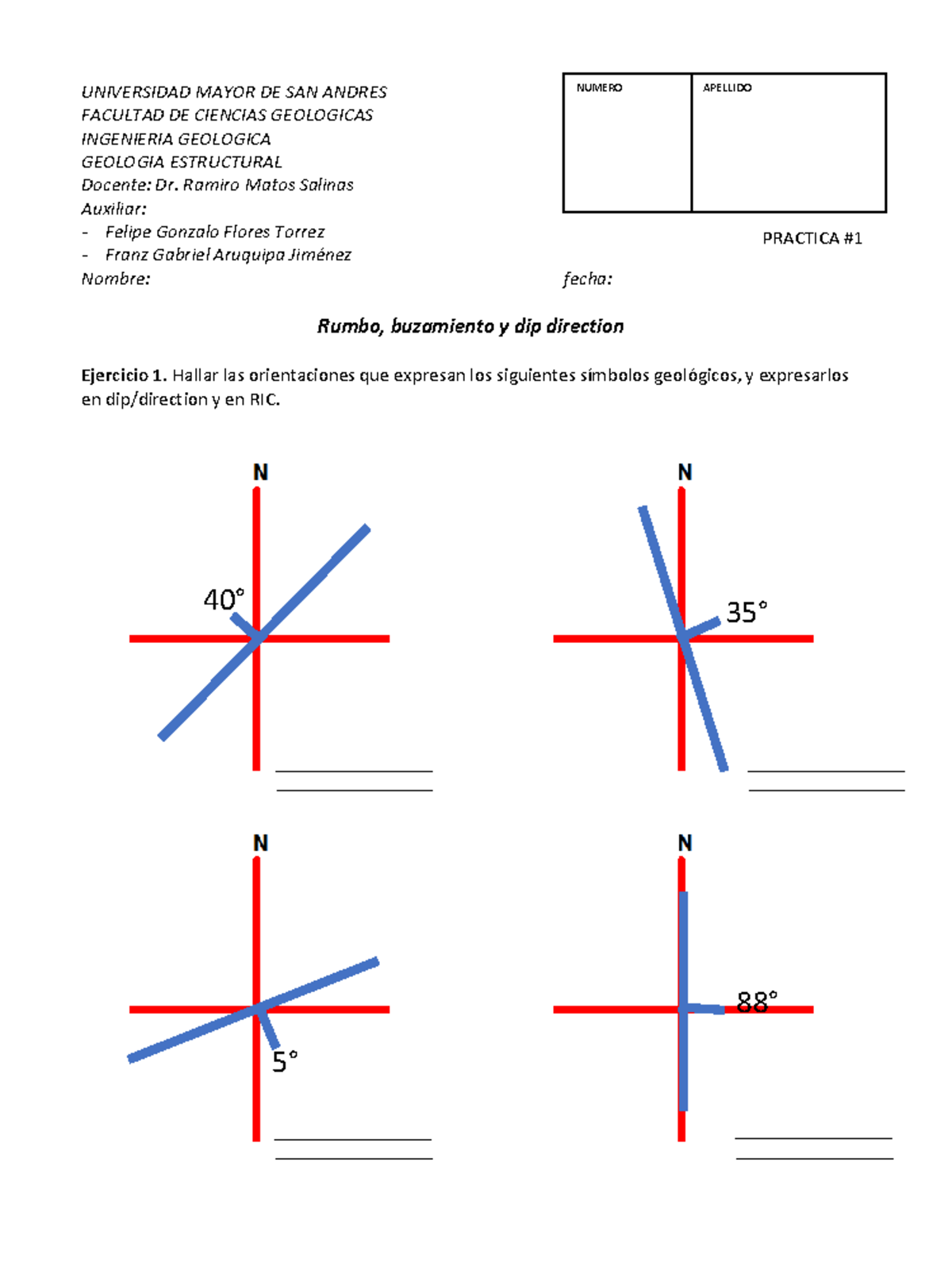 Practica 1 RIC Y dip direction Gas y petroleo Studocu