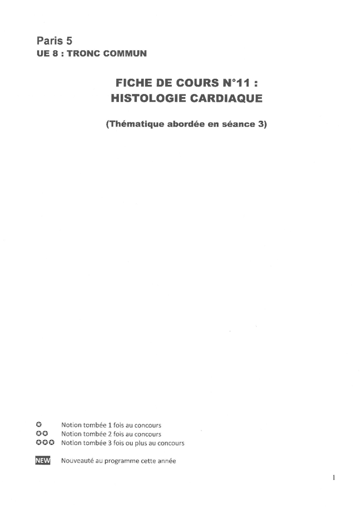 FC11 Histologie cardiaque - Paris 5 UE 3 : TRONC COMMUN FICHE DE COURS ...