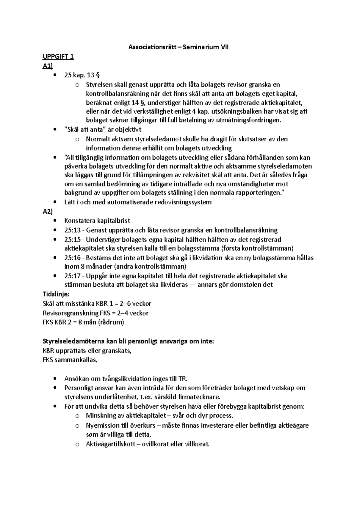 Sem 7 - Seminarium I Associationsrätt - Associationsrätt – Seminarium ...