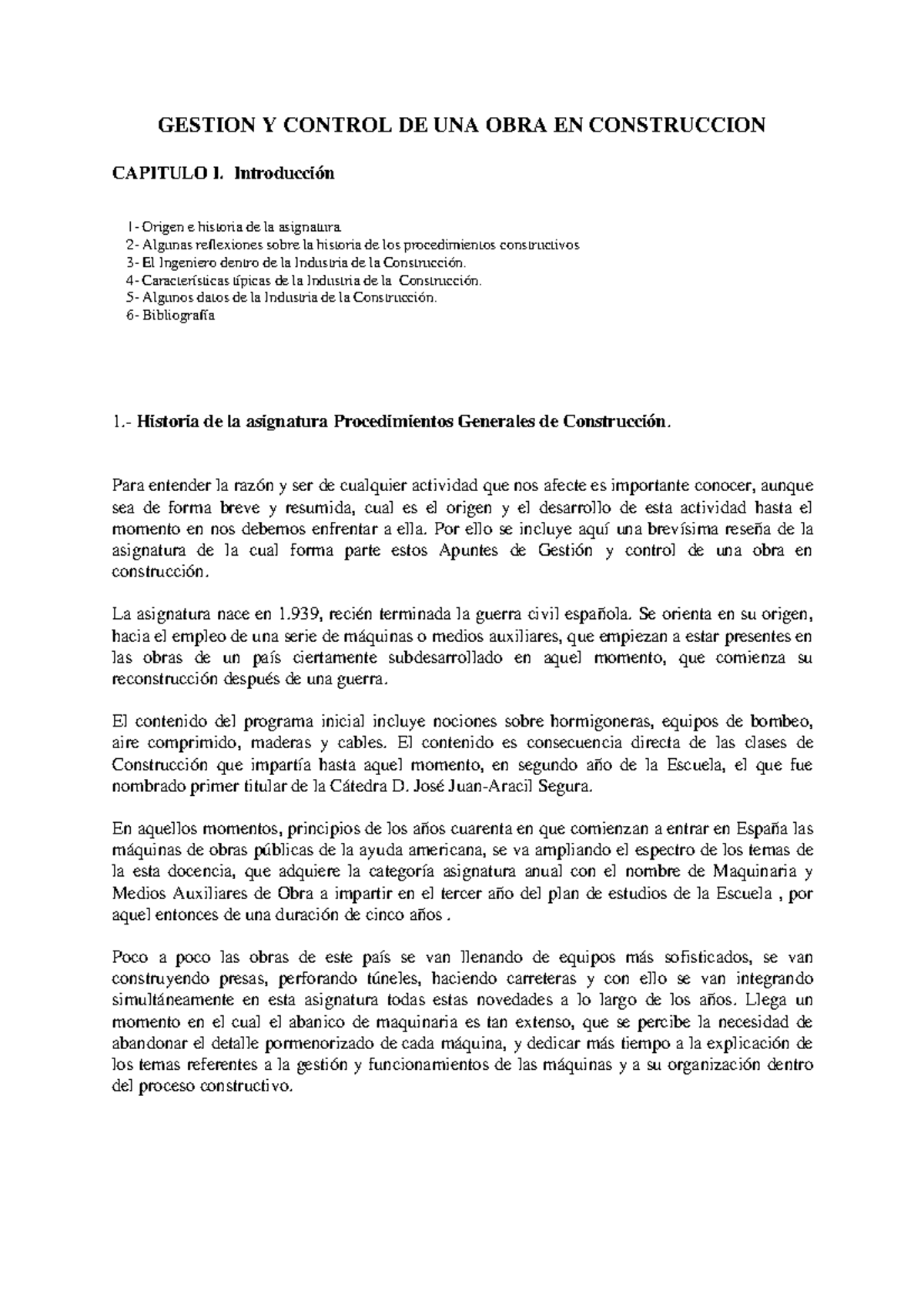 Gestion y control de una obra en con - GESTION Y CONTROL DE UNA OBRA EN ...