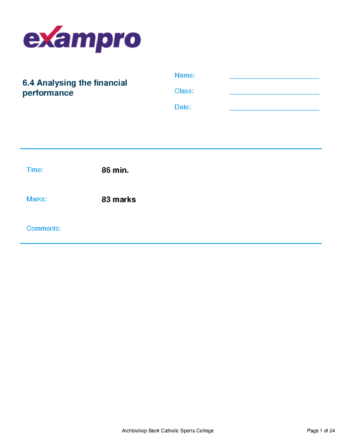 6.4 Analysing the financial performance - 6 Analysing the financial ...