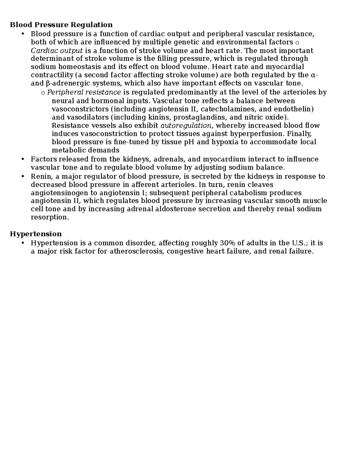 Blood Pressure Regulation Blood Pressure Regulation Blood pressure is