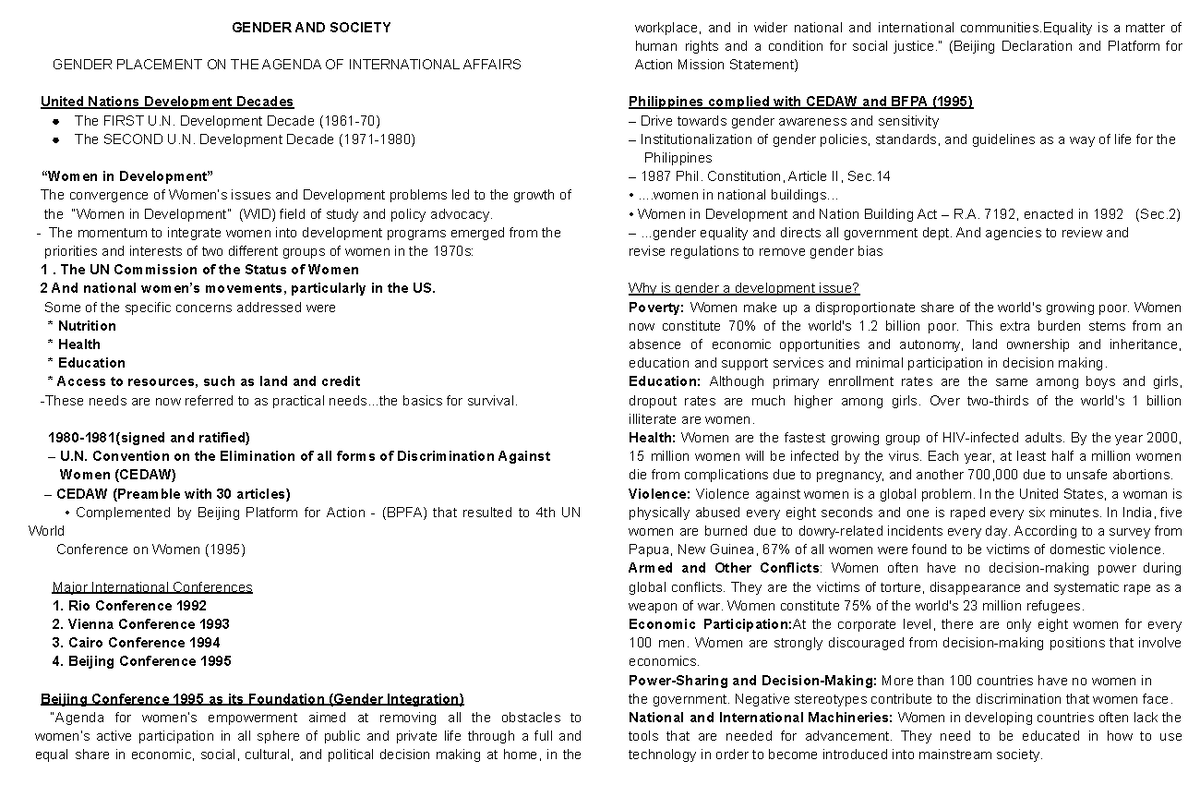 Gen Soc Week 1 Lesson 3 - prelims Gender and Society - GENDER AND ...