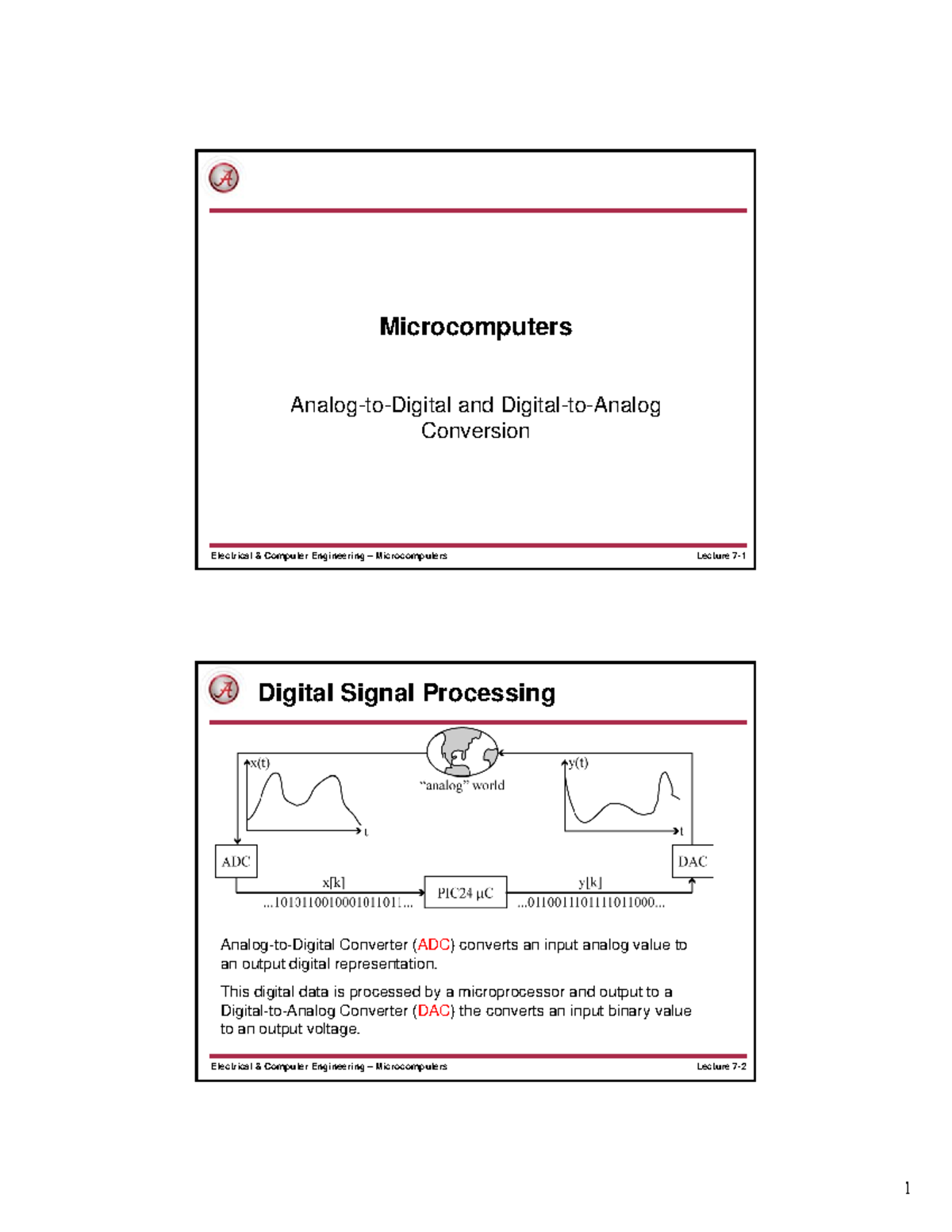 Lec 7 - Analog-to-Digital and Digital-to-Analog Conversion ...