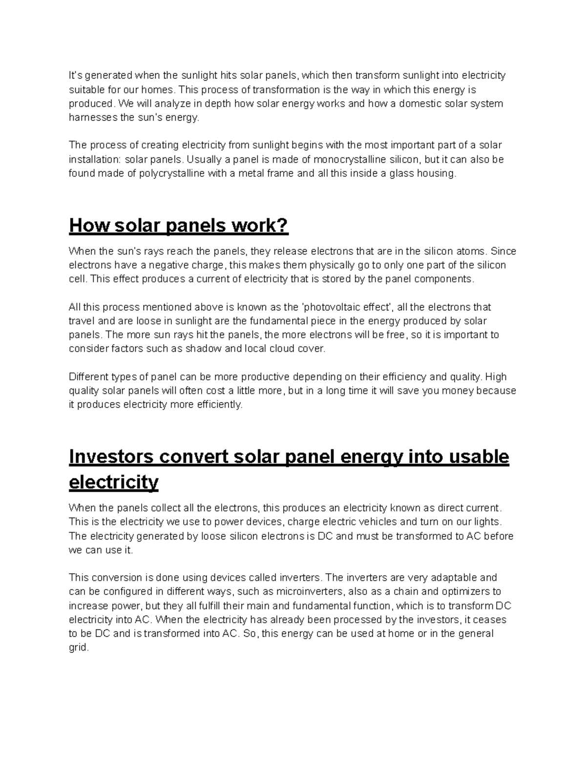 solar energy essay intro