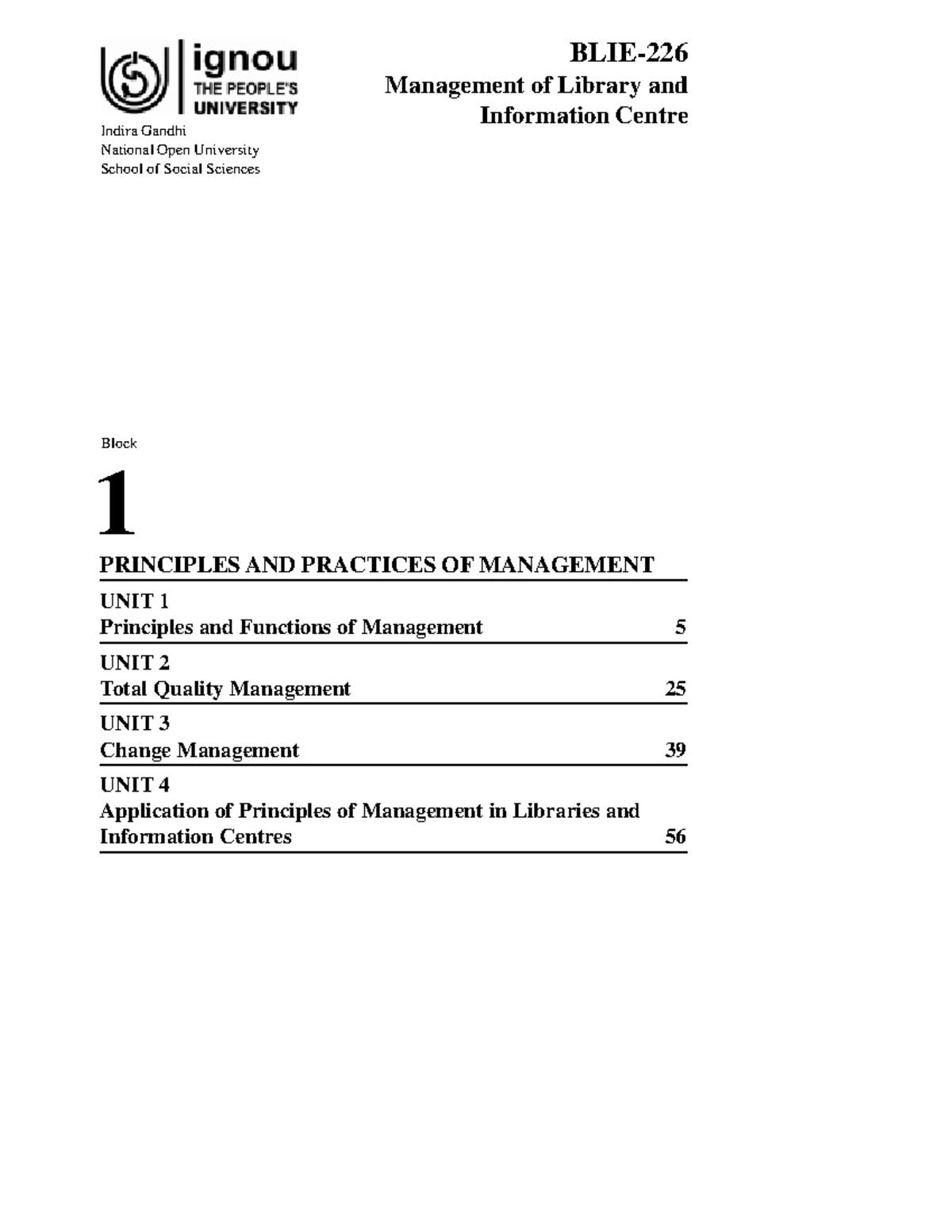 B107 Ignou - library science - PRINCIPLES AND PRACTICES OF MANAGEMENT ...