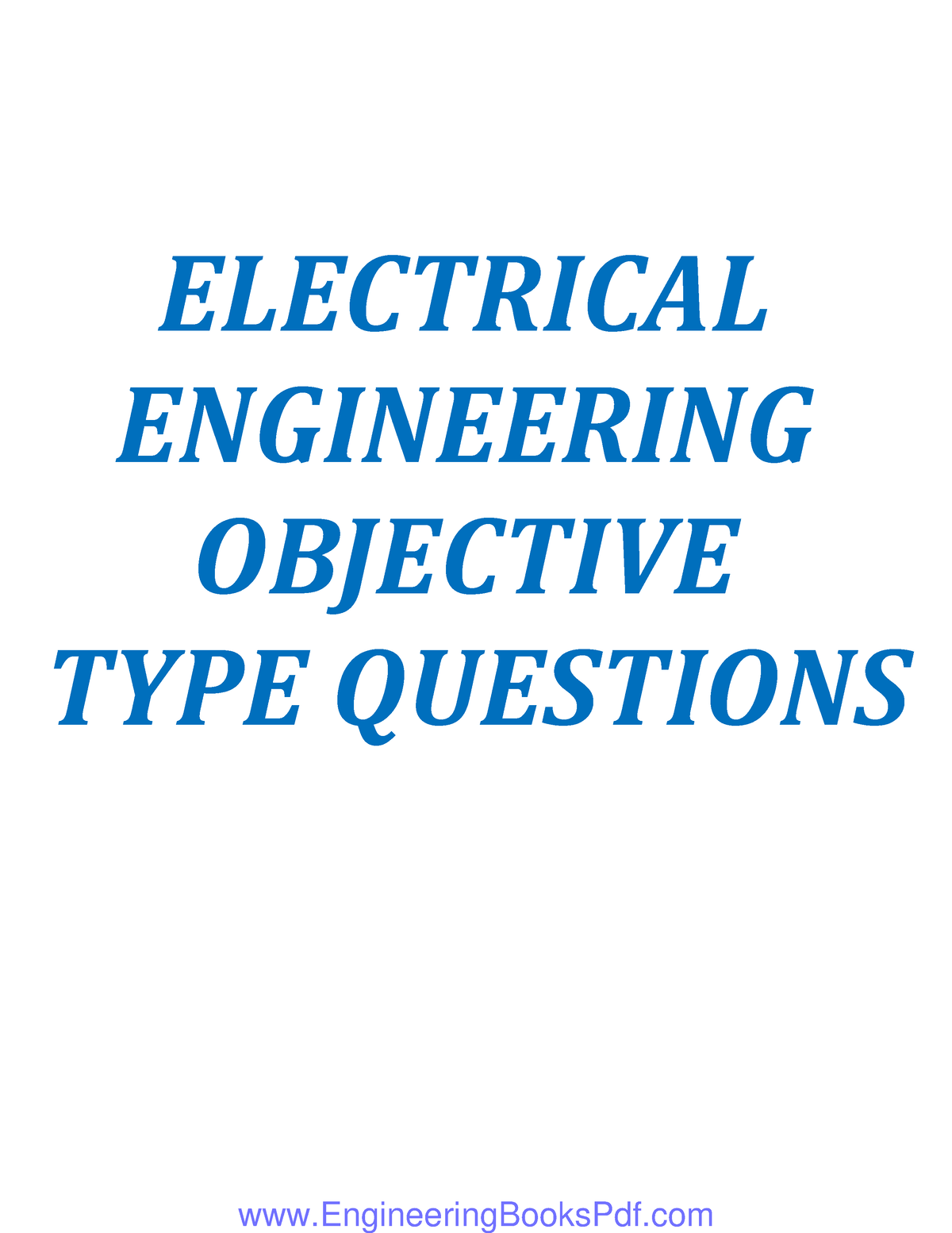 12 Electrical Engineering Objective Type Questions ELECTRICAL   Thumb 1200 1553 