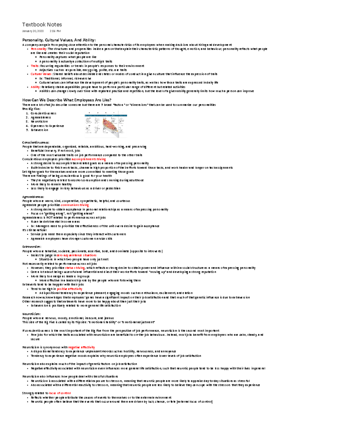 MOS+2181+Week+3 - Week+3-4- mos 2181 notes - Personality, Cultural ...