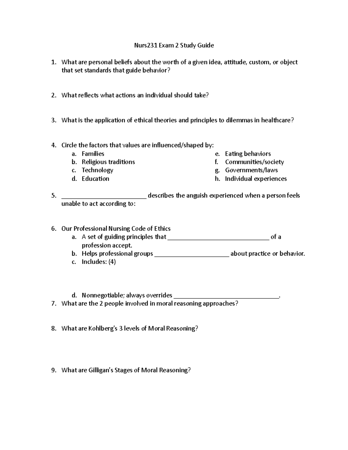 n231-study-guide-nurs231-exam-2-study-guide-what-are-personal-beliefs