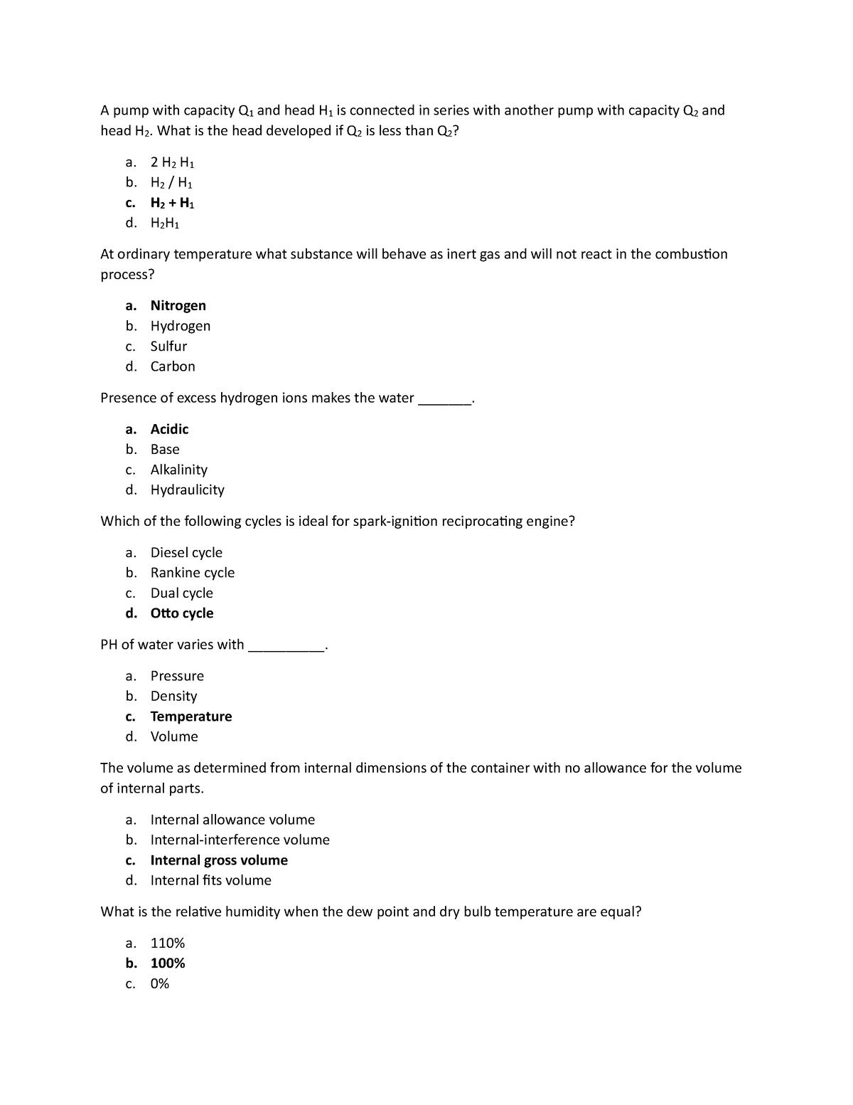 Miscellaneous board questions with answer - A pump with capacity Q 1 ...