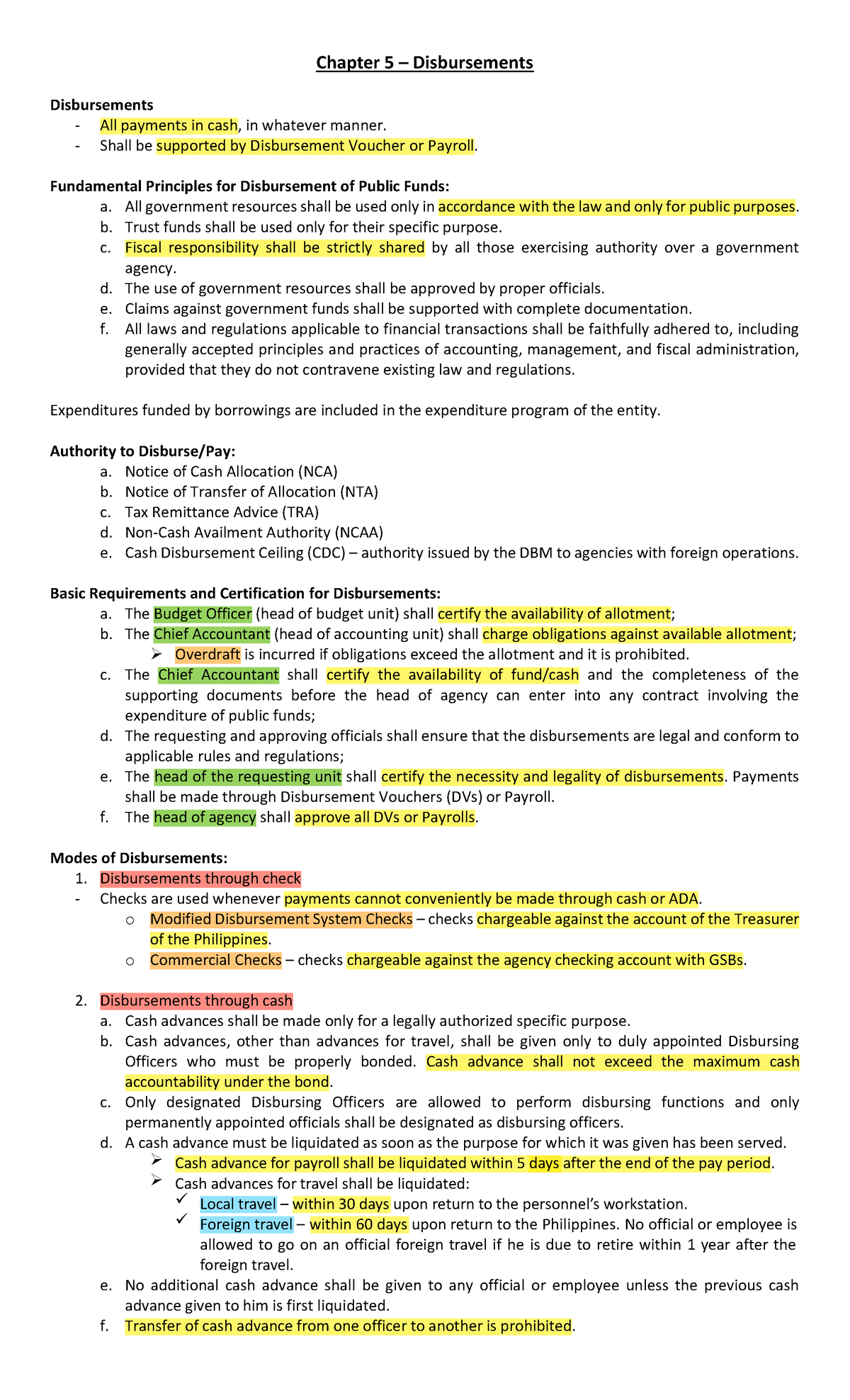 Disbursements - Summary Accounting - Chapter 5 – Disbursements ...