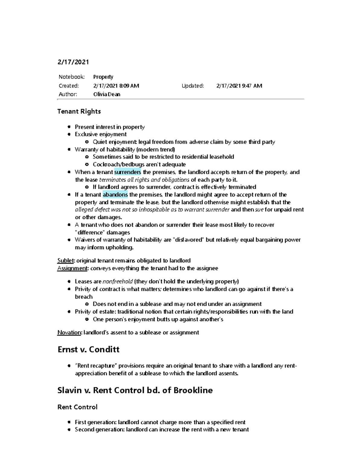 Landlord-Tenant - Pennell - Notebook: Property Created: 2/17/2021 8:09 ...