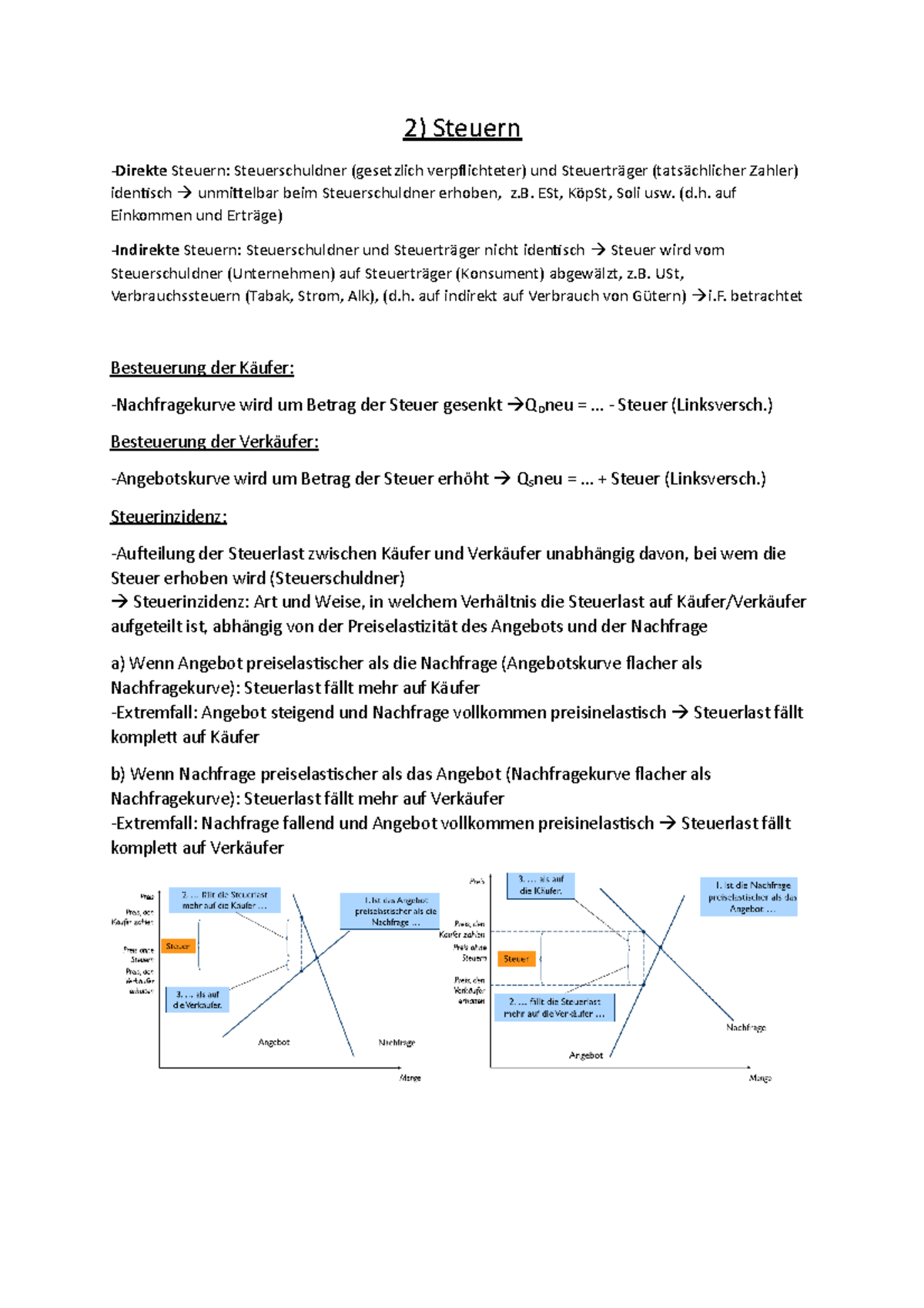 2) Steuern - Zusammenfassung Grundlagen Der Volkswirtschaftslehre - 2 ...