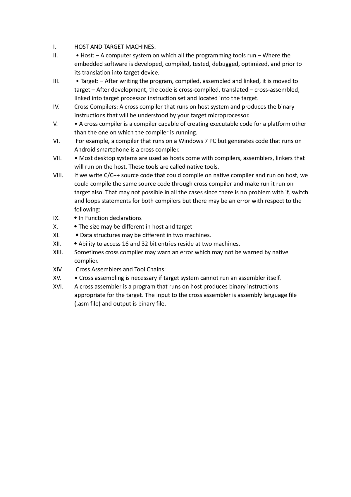 HOST AND Target Machines - I. HOST AND TARGET MACHINES: II. • Host: – A ...