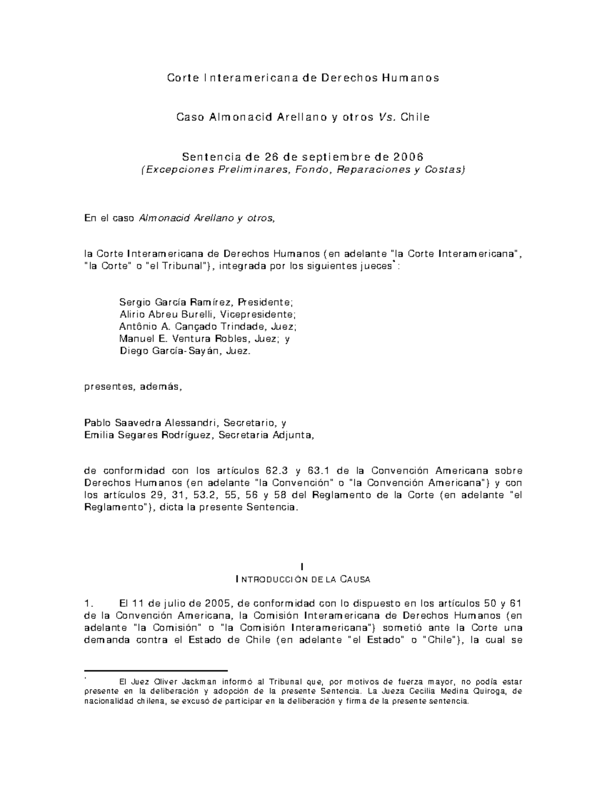 Almonacid Arellano Cor t e I n t e r a m e r ica n a de D e r e ch os H u m a n os Ca so Alm