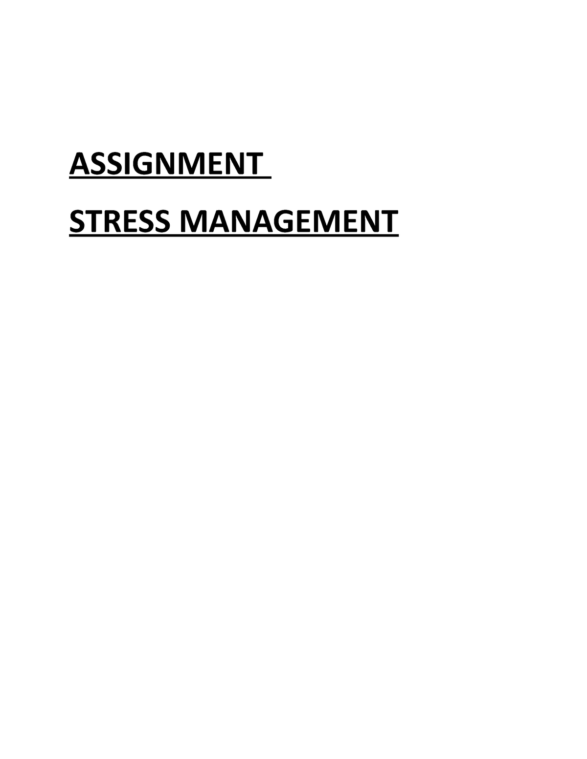 assignment of stress