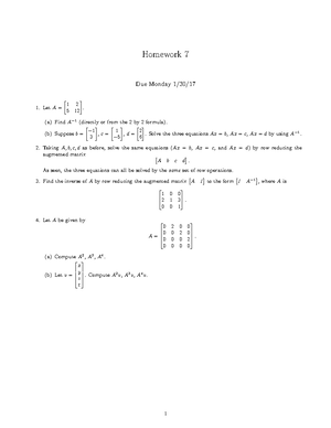 Hw08 - Homework Assignment 8 - Homework 8 Due Wednesday 1. Let A 1 3 1 ...