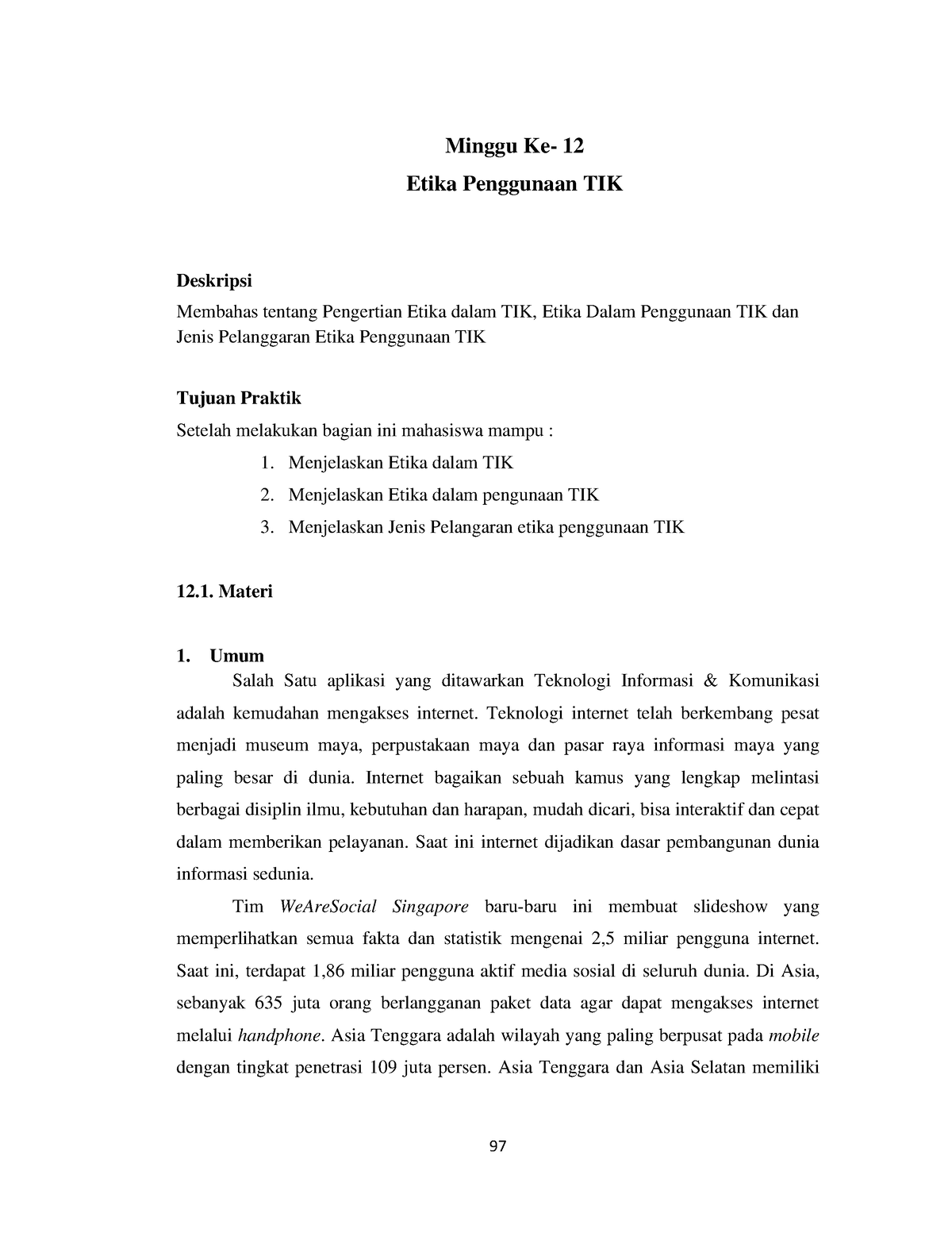 Modul Pengenalan Teknologi Informasi Bagian 12 Etika Penggunaan TIK ...