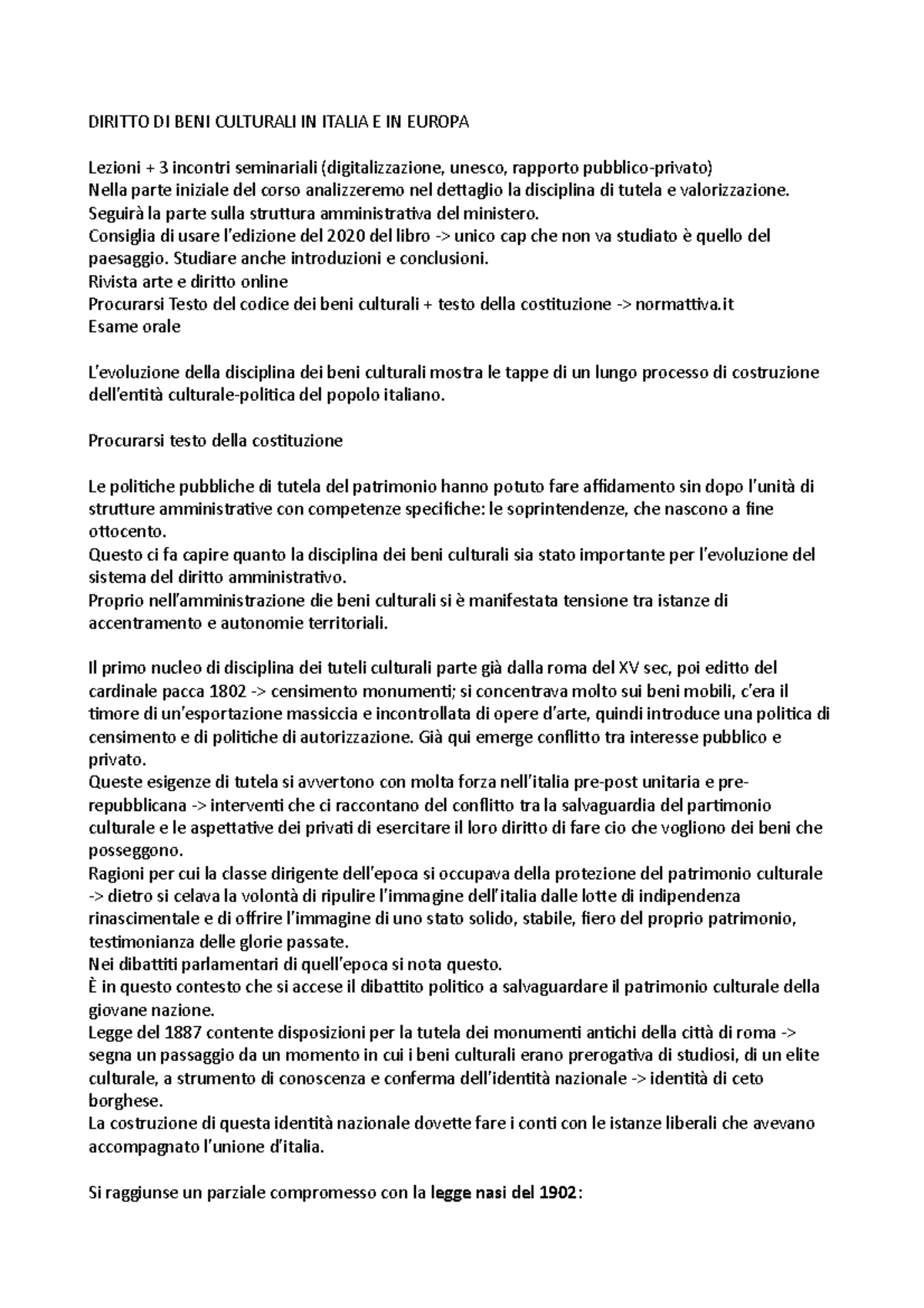 Diritto DI BENI Culturali IN Italia E IN Europa - DIRITTO DI BENI ...