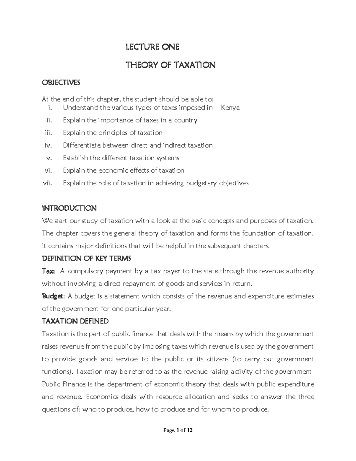 principles-of-taxation-lecture-1-notes-lecture-one-theory-of