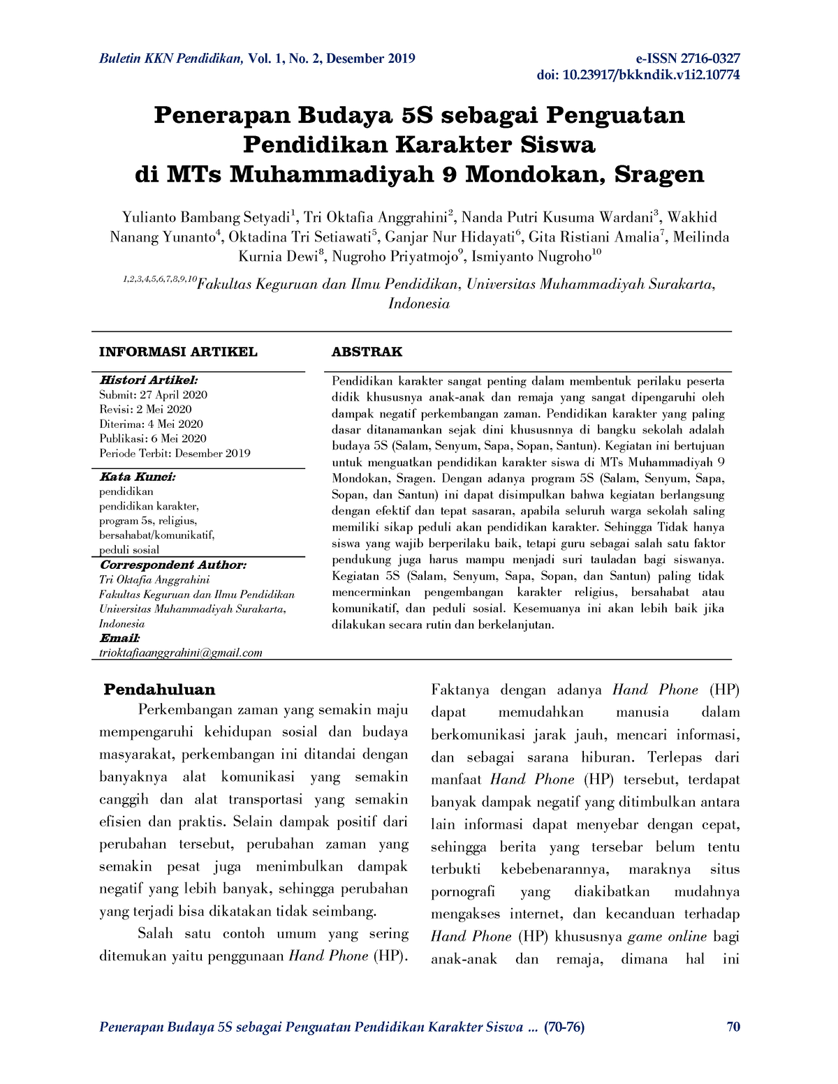 10774 30542 1 PB - Oke Saja - Buletin KKN Pendidikan, Vol. 1, No. 2 ...