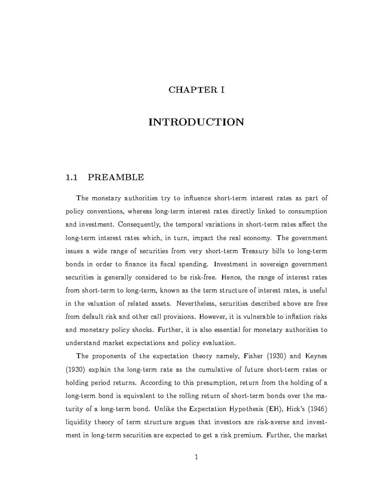 Macro- Financemodels-1 - CHAPTER I INTRODUCTION 1 PREAMBLE The monetary ...