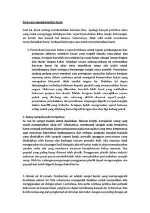 Cara Menyelamatkan Bumi Cara Cara Menyelamatkan Bumi Saat Ini Bumi Sedang Membutuhkan Bantuan Studocu