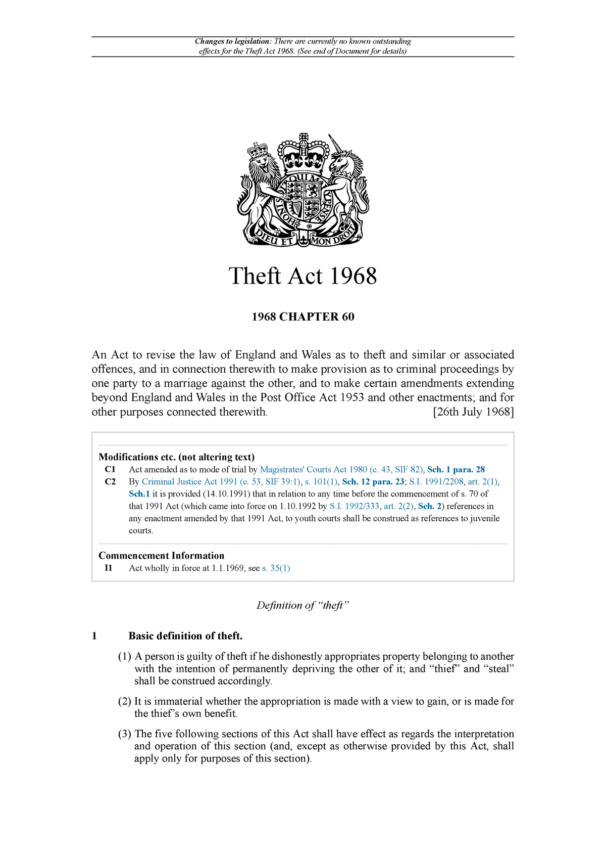 theft-act-1968-changes-to-legislation-there-are-currently-no-known