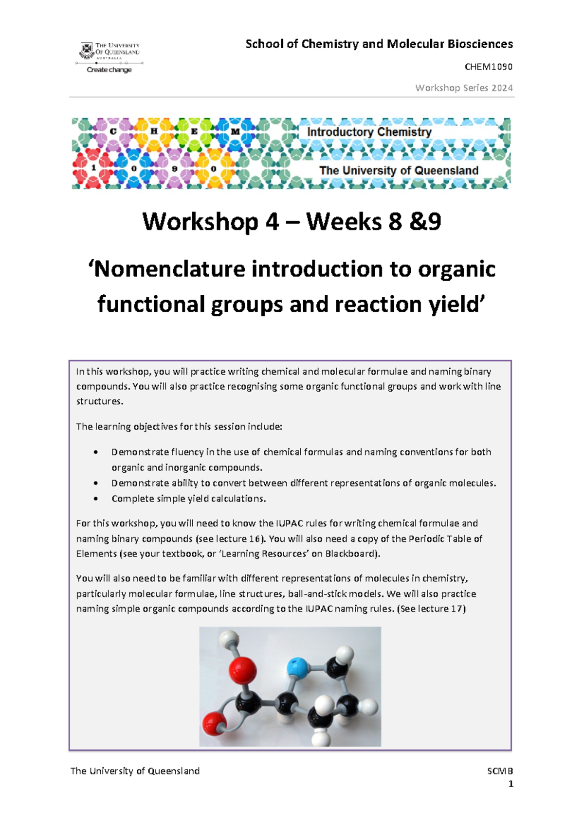 2024 Workshop 4 - CHEM Workshop Series 2024 The University of ...