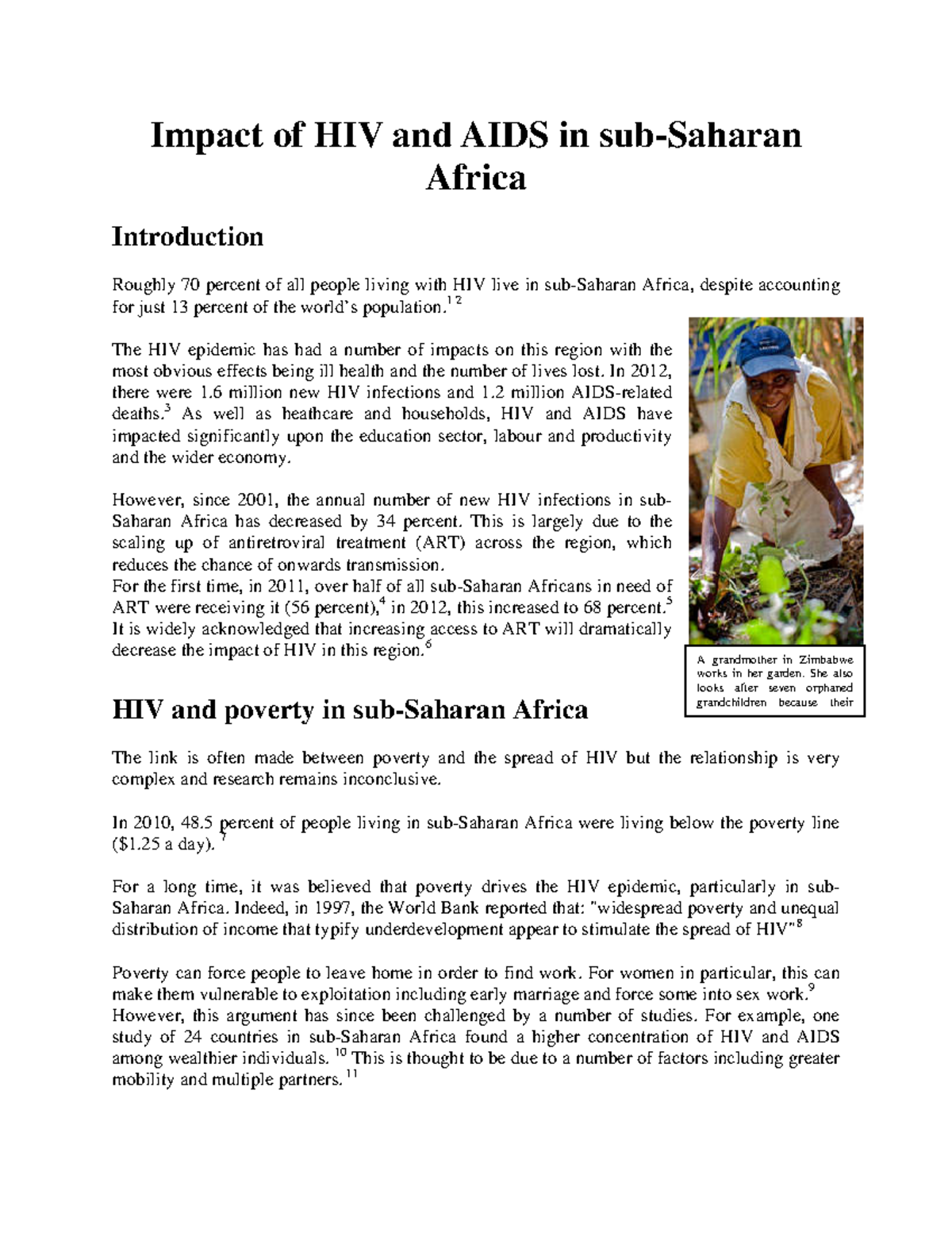 Impact of HIV and AIDS in sub-Saharan Africa - Impact of HIV and AIDS ...