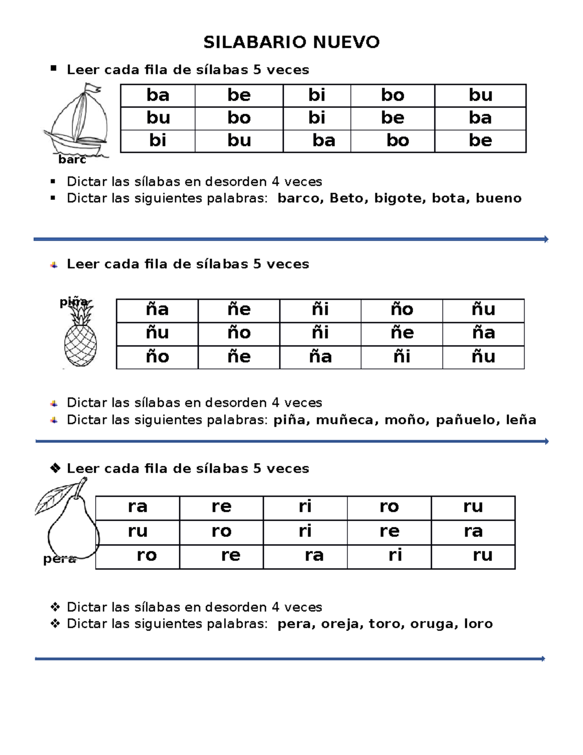 Silabario Nuevo B, ñ, R - Lectoescritura - SILABARIO NUEVO Leer Cada ...