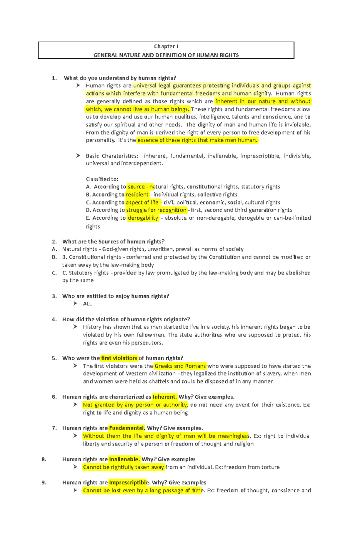 Dlscrib - Wss - Chapter I GENERAL NATURE AND DEFINITION OF HUMAN RIGHTS ...