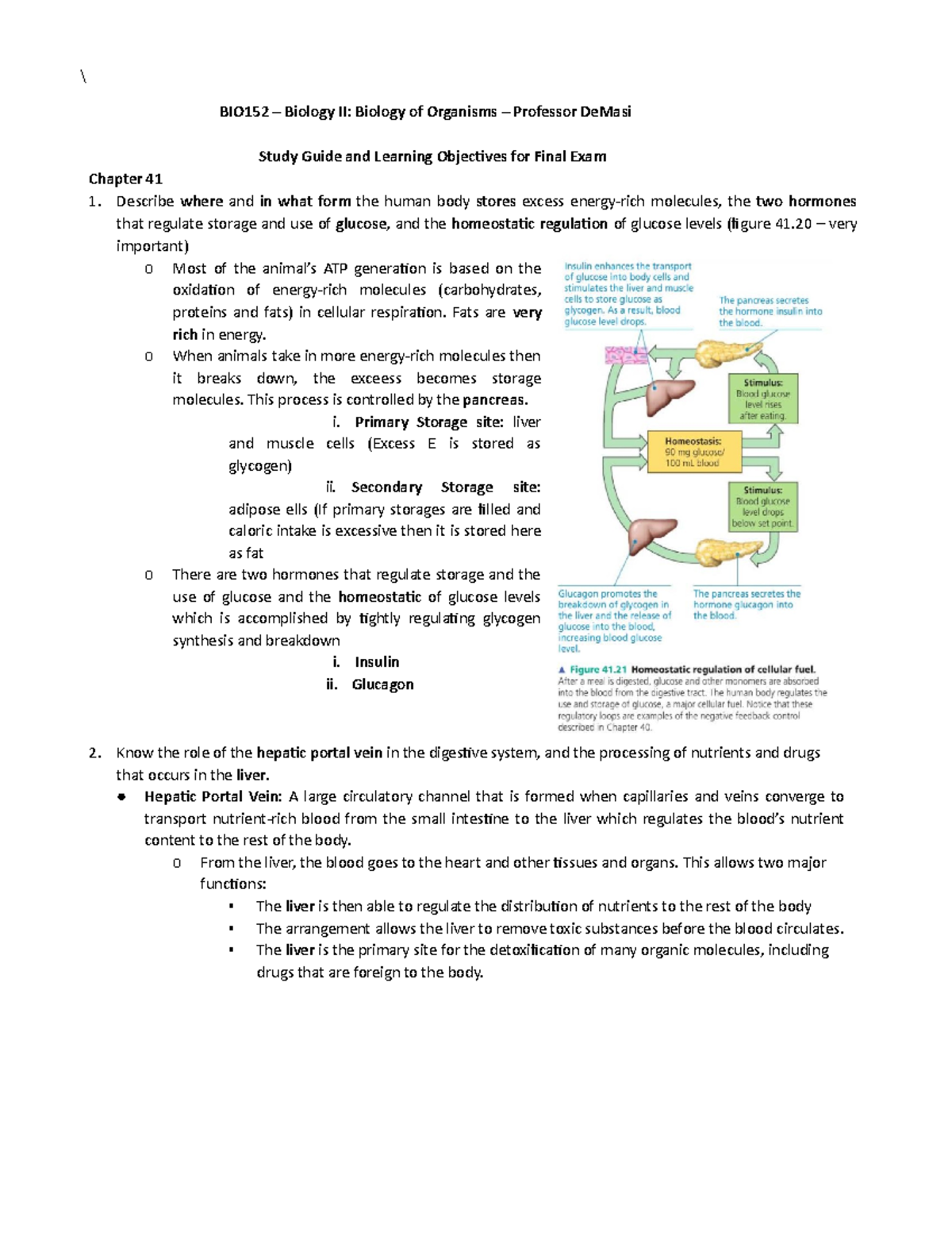 Bio 2 FInal Study Guide - \ BIO152 – Biology II: Biology Of Organisms ...