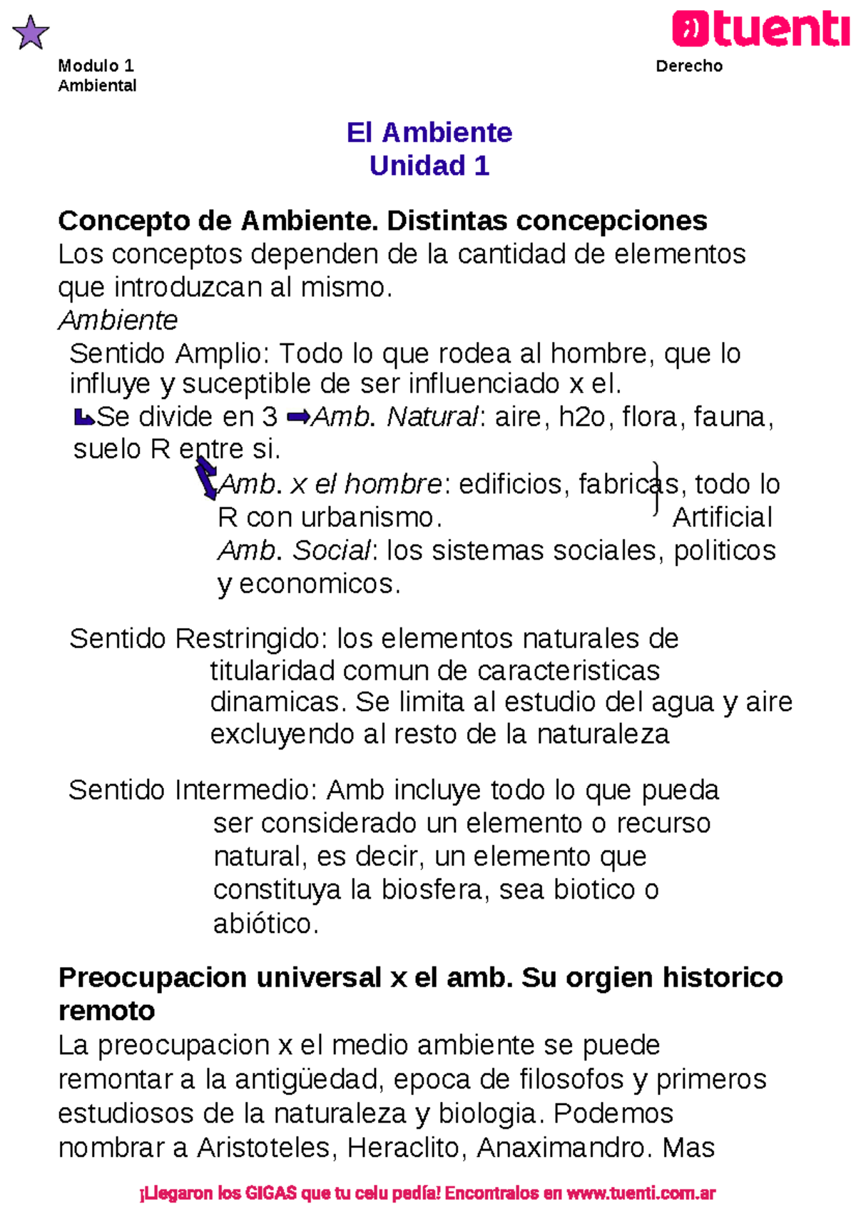 Resumen Ambiental - Modulo 1 Derecho Ambiental El Ambiente Unidad 1 ...