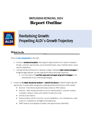 Group Project 2024 Marking Guide Presentation - MKTG30006: Retailing ...