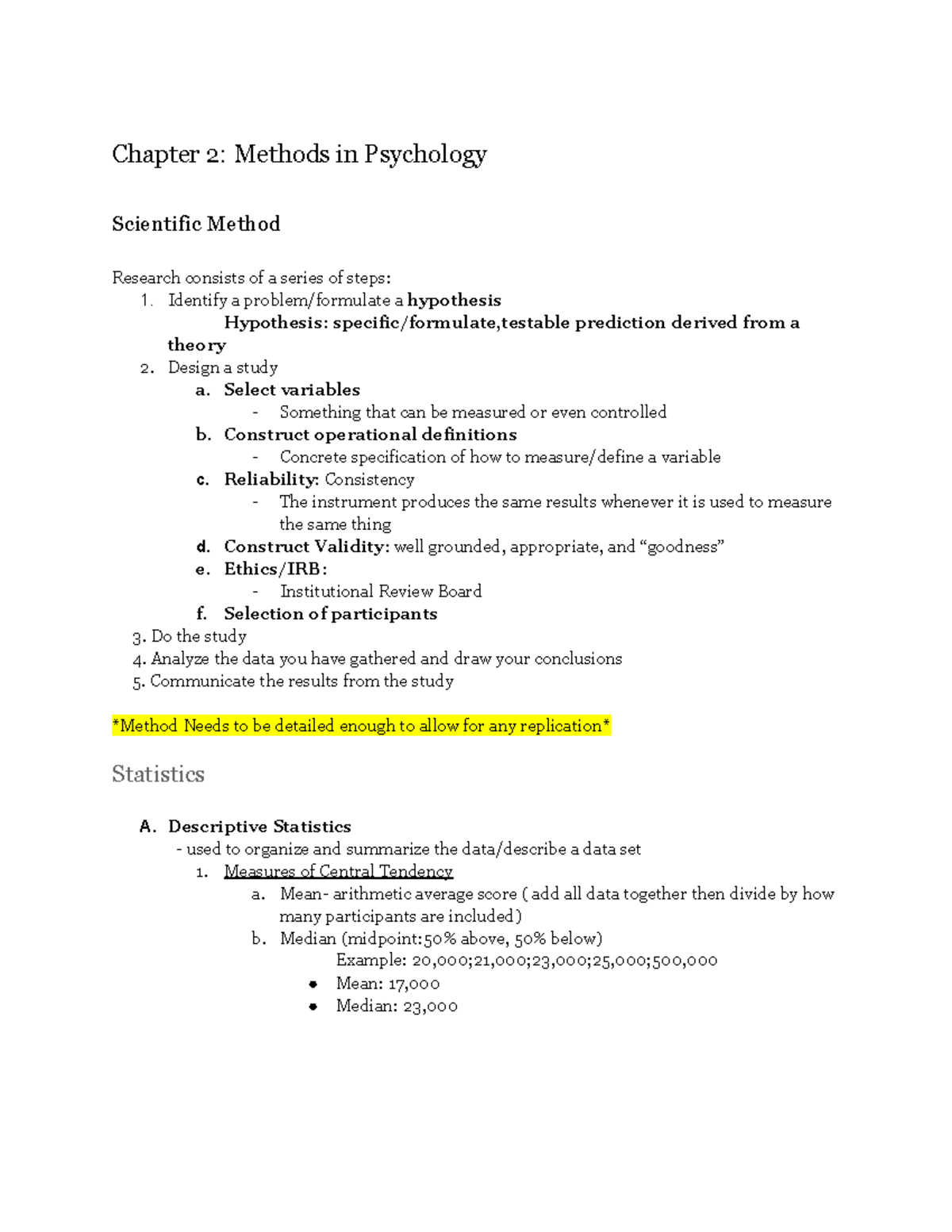 methods of psychology assignment