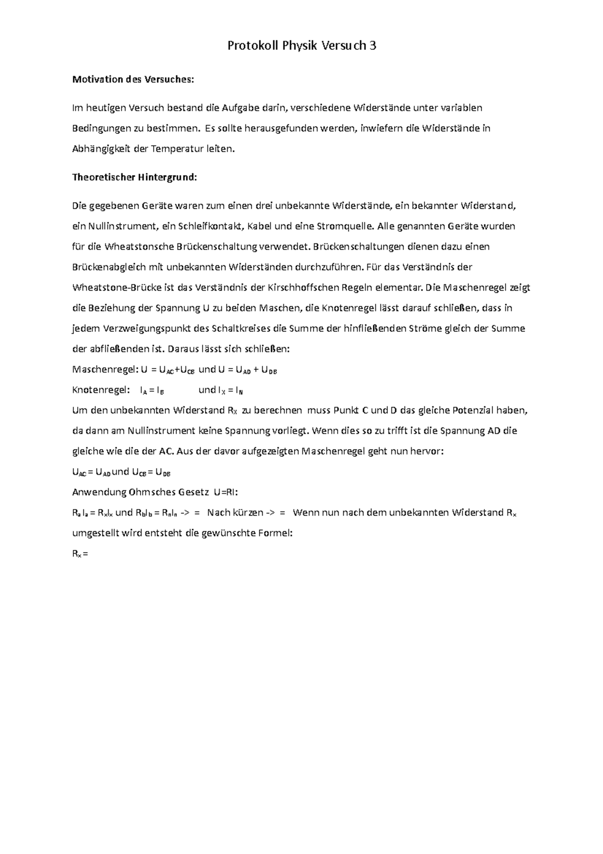 Protokoll physik versuch 3 richtig 1497 physikalisches
