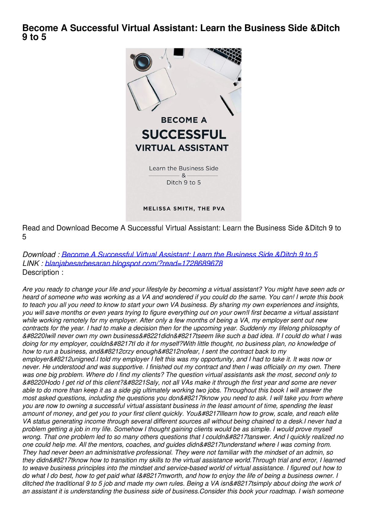 [PDF] READ] Free Become A Successful Virtual Assistant: Learn The ...